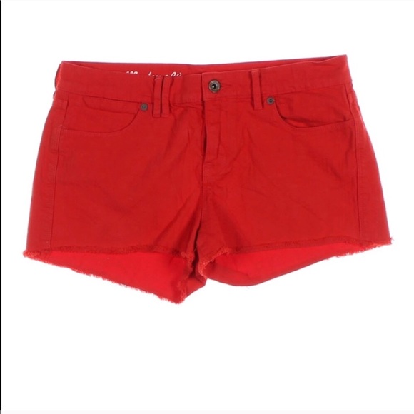 Madewell Pants - Madewell Red Denim Cutoff Shorts